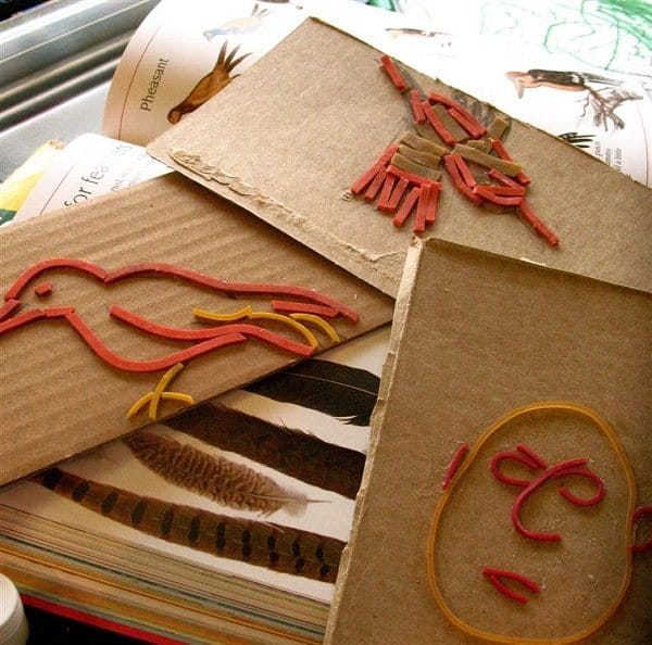 Repurpose your rubber bands as decorative stamps