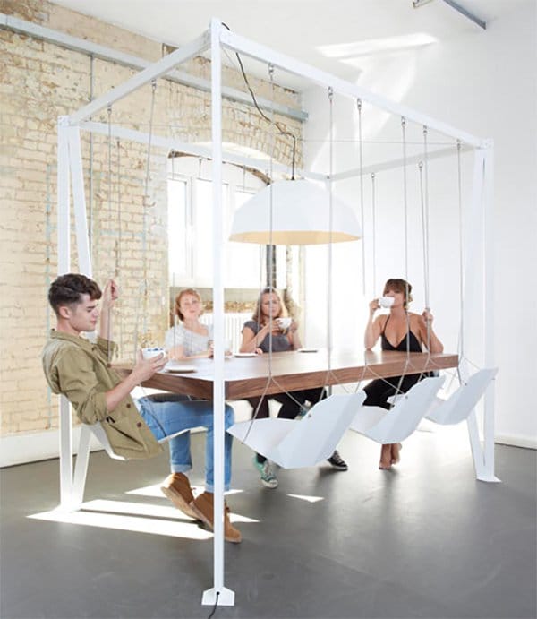 Swinging Chairs At Dining Table