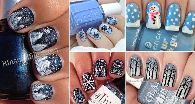 10. "Winter Floral" Nail Design - wide 6