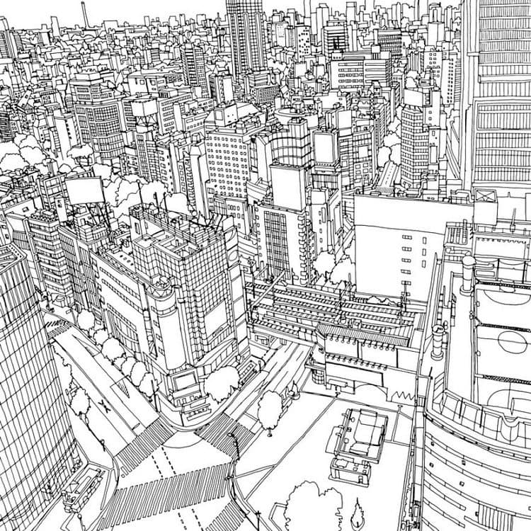 This Coloring Book Takes You To Fantastic Cities Both Real And Imagined