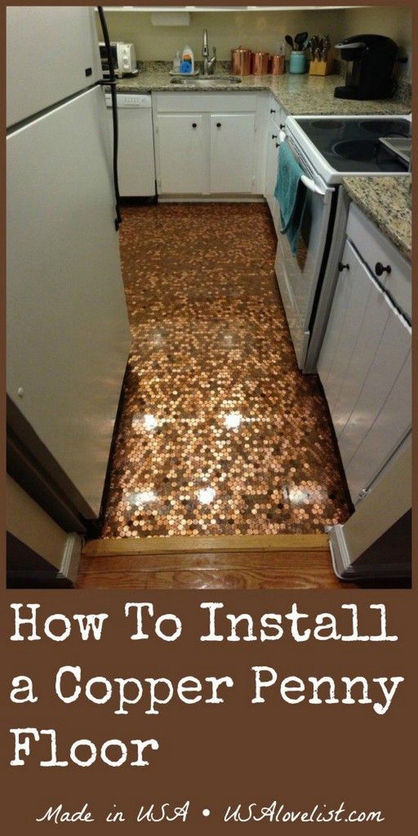 floor diy penny flooring copper projects pennies coin floors usa install bathroom money crafts usalovelist table much cost cool awesomeinventions