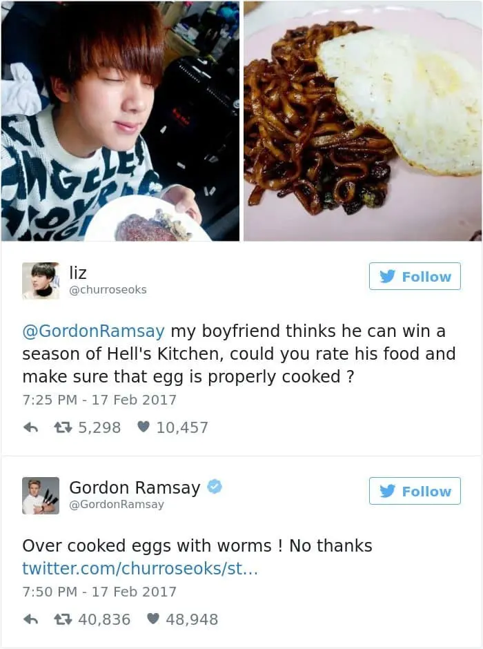 Hilarious Twitter Replies From Gordon Ramsay Slaying 