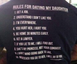 rules for dating my daughter t-shirt