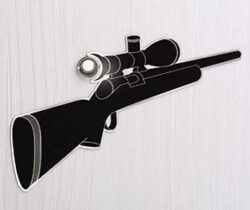 gun peephole decal