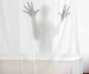 scary shower curtain