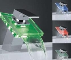 Waterfall led sink faucet