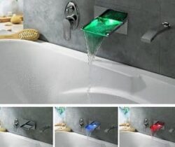 waterfall led bath faucet