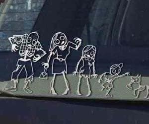 zombie family car stickers