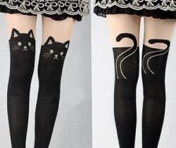 cat print tights