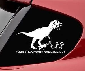 hungry T-Rex car stickers