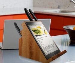 knife block tablet stand
