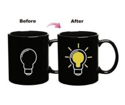 light bulb heat changing mug