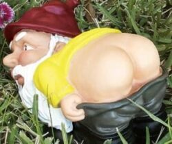mooning garden gnome