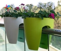 Railing plant pot
