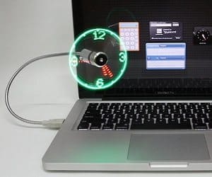 USB LED clock fan