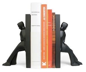 leaning men bookends