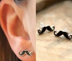 mustache earrings