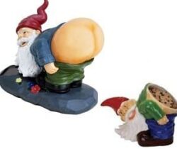 Mooning Gnome Cookie Jar