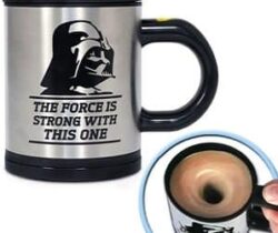 Darth vader self-stirring mug