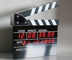 clapperboard alarm clock