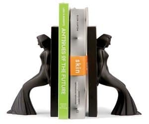 leaning lady bookends