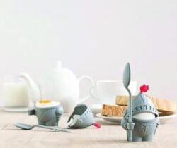knight egg holder and spoon