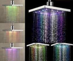 Multi-Color LED Rainfall Shower Head