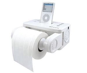 iPod dock toilet roll holder