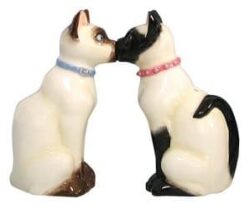 kissing cats salt and pepper set