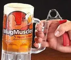 arm workout beer mug