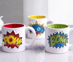 comic book style mugs