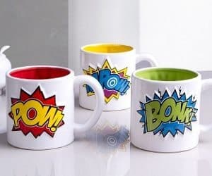 comic book style mugs