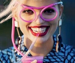 drinking straw eyeglasses