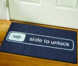 slide to unlock doormat