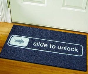 slide to unlock doormat