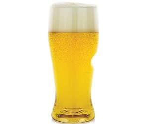 beer glass with thumb notch