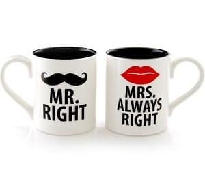 mr and mrs mug set