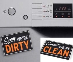 reversible dishwasher sign