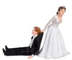 Reluctant Groom Cake Topper