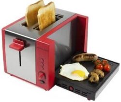 Toaster With Fold Down Cooking Grill
