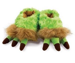 green monster feet slippers
