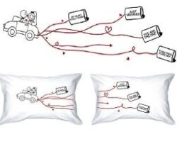 just married pillowcases