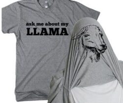 llama flip up t-shirt