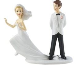 runaway bride cake topper
