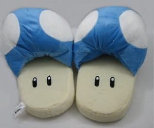 super mario blue mushroom slippers