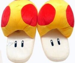 super mario yellow mushroom slippers