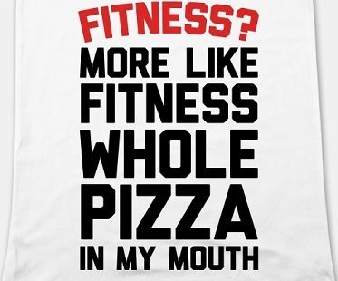 fitness whole pizza shirt close