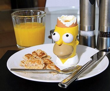 homer simpson egg cup and toast stamp