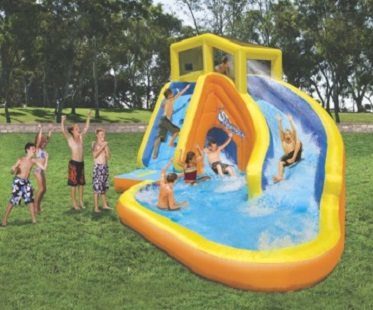 inflatable curved water slide