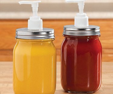 mason jar condiment dispensers indoors